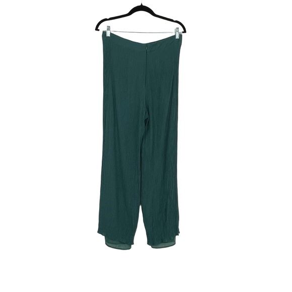 Petal & Pup Women's Teal High Waisted Crinkle Textured Wide Leg Pants Size US 8 - Picture 1 of 9